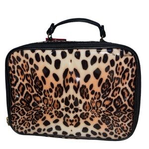 NWT Lepoard Print Makeup Bag with Hot Pink comparable to Victoria Secret🤎🩷